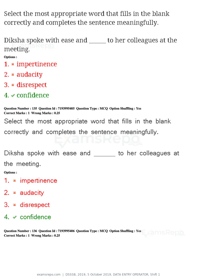 DSSSB 2019 question paper, 5 October 2019, DATA ENTRY OPERATOR, Shift 1, page 120 of 178
