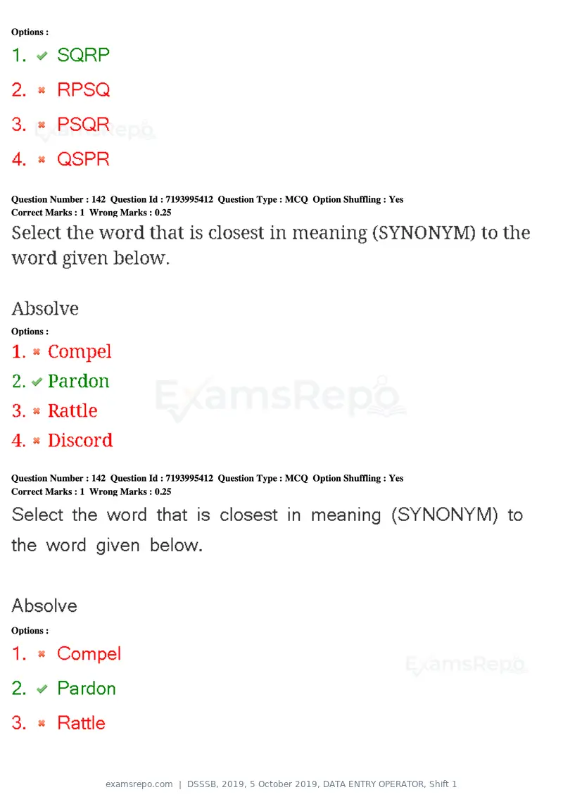 DSSSB 2019 question paper, 5 October 2019, DATA ENTRY OPERATOR, Shift 1, page 128 of 178