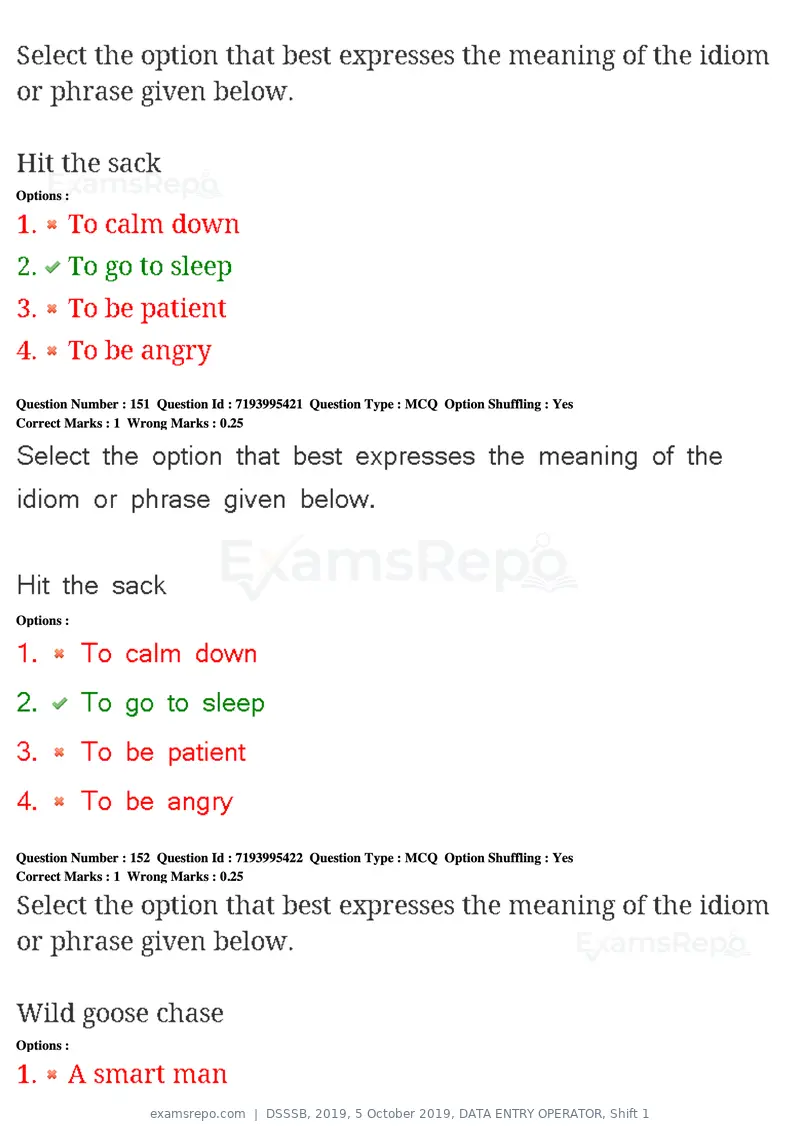 DSSSB 2019 question paper, 5 October 2019, DATA ENTRY OPERATOR, Shift 1, page 135 of 178