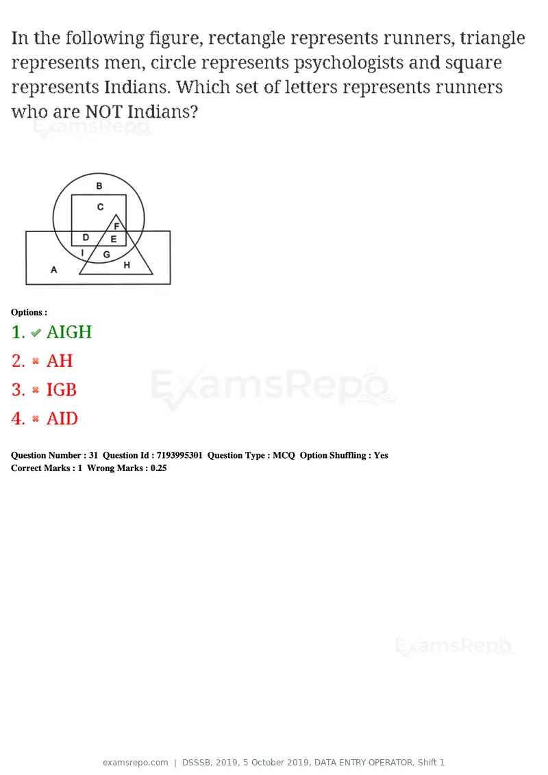 DSSSB 2019 question paper, 5 October 2019, DATA ENTRY OPERATOR, Shift 1, page 28 of 178