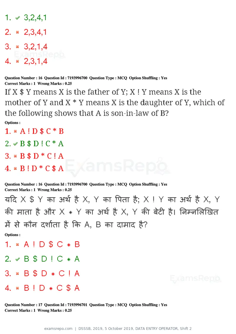 DSSSB 2019 question paper, 5 October 2019, DATA ENTRY OPERATOR, Shift 2, page 14 of 175
