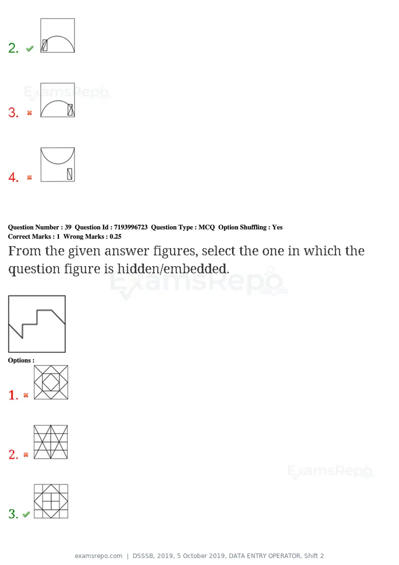 DSSSB 2019 question paper, 5 October 2019, DATA ENTRY OPERATOR, Shift 2, page 38 of 175