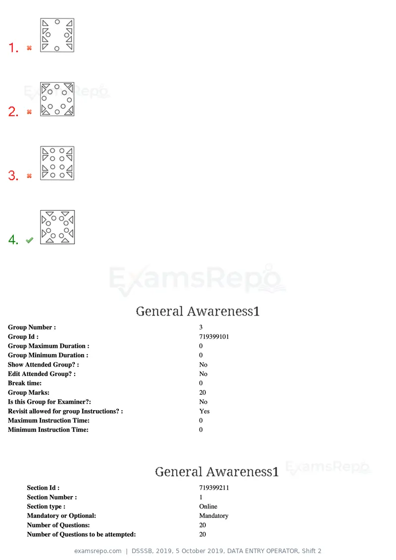 DSSSB 2019 question paper, 5 October 2019, DATA ENTRY OPERATOR, Shift 2, page 41 of 175