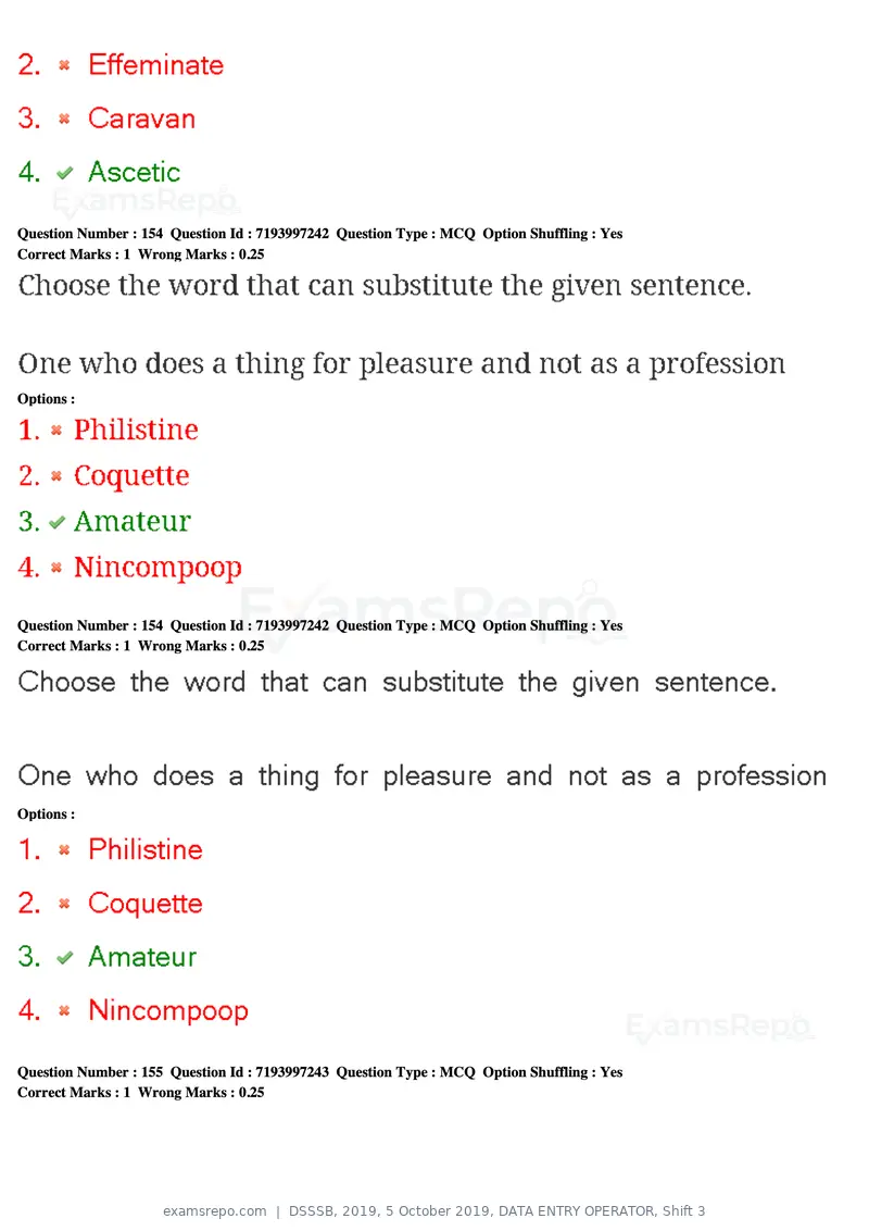 DSSSB 2019 question paper, 5 October 2019, DATA ENTRY OPERATOR, Shift 3, page 140 of 179