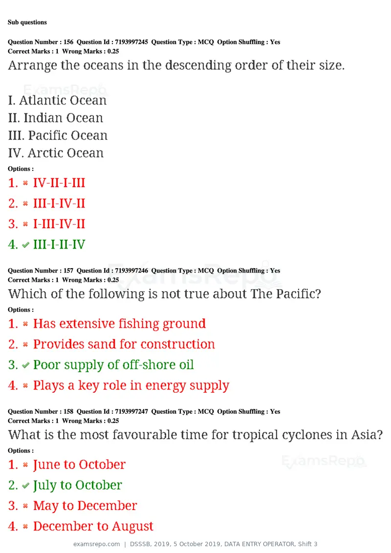 DSSSB 2019 question paper, 5 October 2019, DATA ENTRY OPERATOR, Shift 3, page 143 of 179