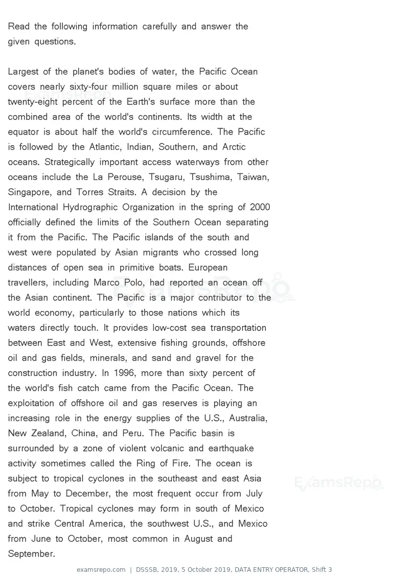 DSSSB 2019 question paper, 5 October 2019, DATA ENTRY OPERATOR, Shift 3, page 145 of 179