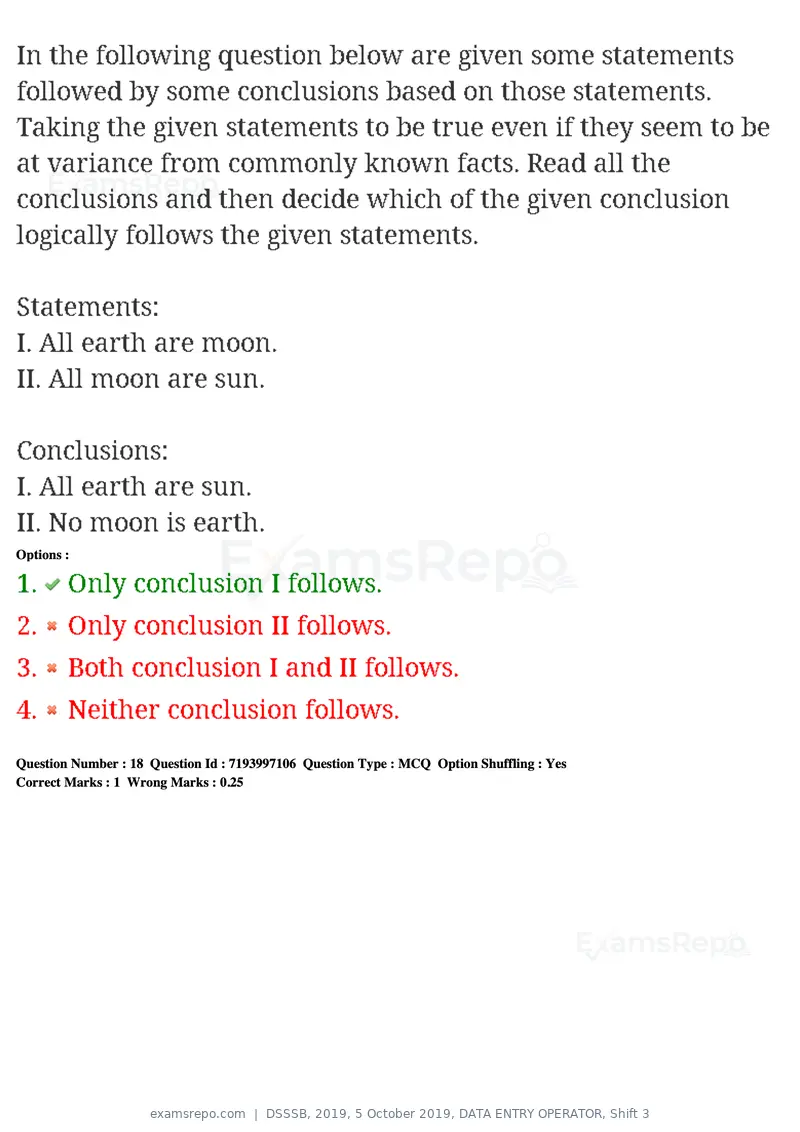 DSSSB 2019 question paper, 5 October 2019, DATA ENTRY OPERATOR, Shift 3, page 16 of 179
