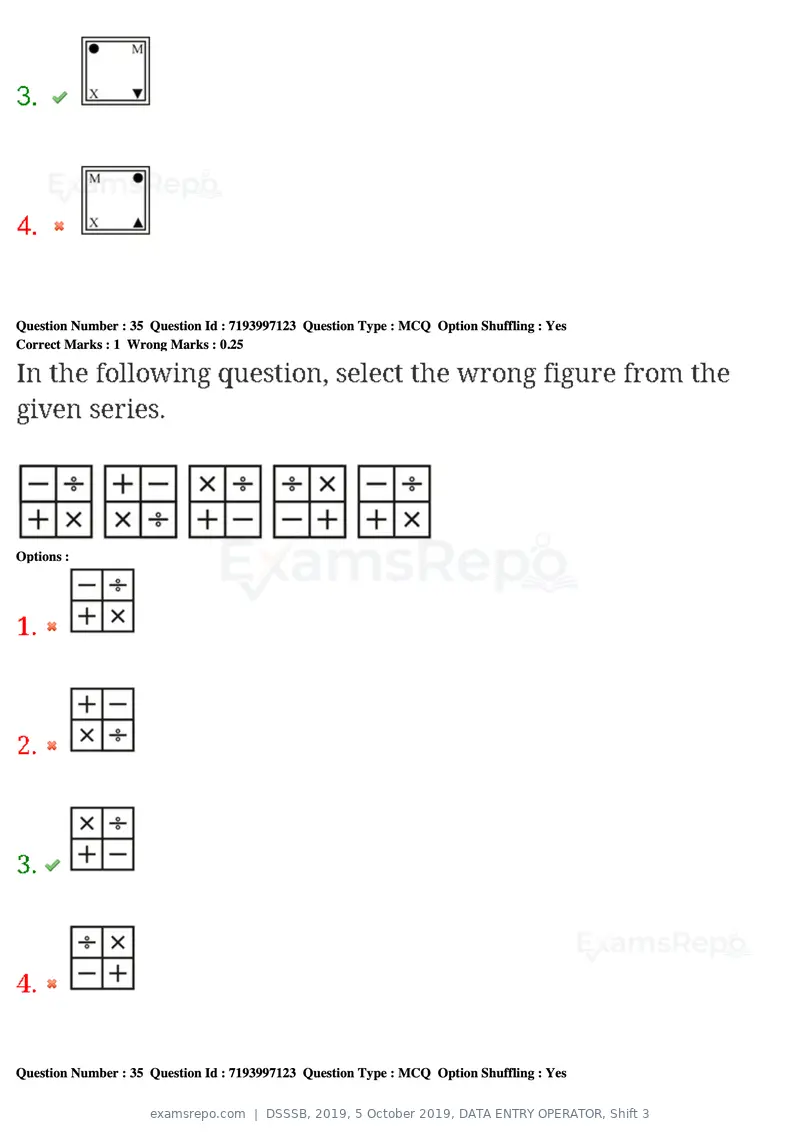 DSSSB 2019 question paper, 5 October 2019, DATA ENTRY OPERATOR, Shift 3, page 34 of 179