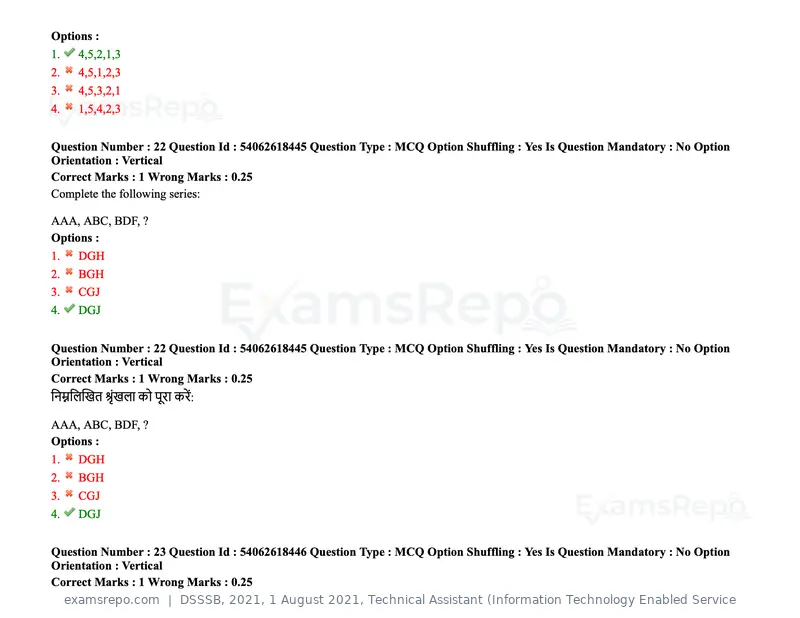 DSSSB 2021 question paper, 1 August 2021, Technical Assistant (Information Technology Enabled Service, page 17 of 158