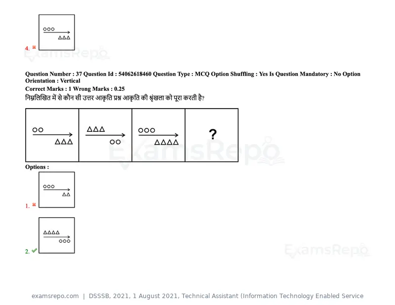 DSSSB 2021 question paper, 1 August 2021, Technical Assistant (Information Technology Enabled Service, page 31 of 158