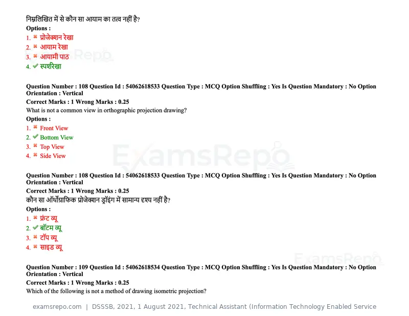 DSSSB 2021 question paper, 1 August 2021, Technical Assistant (Information Technology Enabled Service, page 91 of 158