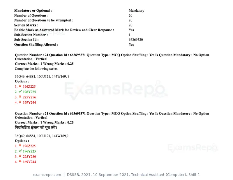 DSSSB 2021 question paper, 10 September 2021, Technical Assistant (Computer), Shift 1, page 16 of 157