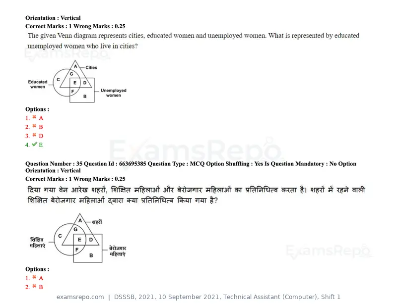 DSSSB 2021 question paper, 10 September 2021, Technical Assistant (Computer), Shift 1, page 27 of 157