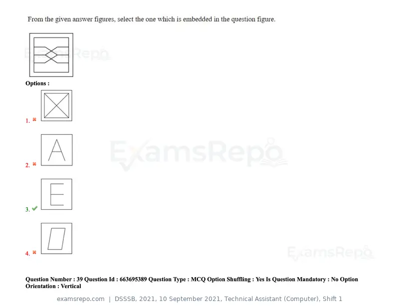 DSSSB 2021 question paper, 10 September 2021, Technical Assistant (Computer), Shift 1, page 33 of 157