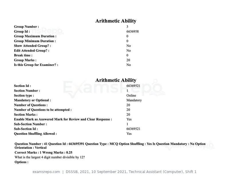 DSSSB 2021 question paper, 10 September 2021, Technical Assistant (Computer), Shift 1, page 37 of 157
