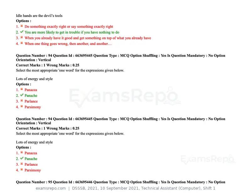 DSSSB 2021 question paper, 10 September 2021, Technical Assistant (Computer), Shift 1, page 81 of 157