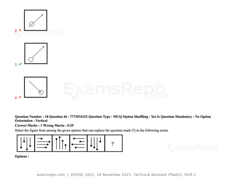 DSSSB 2021 question paper, 18 November 2021, Technical Assistant (Plastic), Shift 2, page 18 of 168