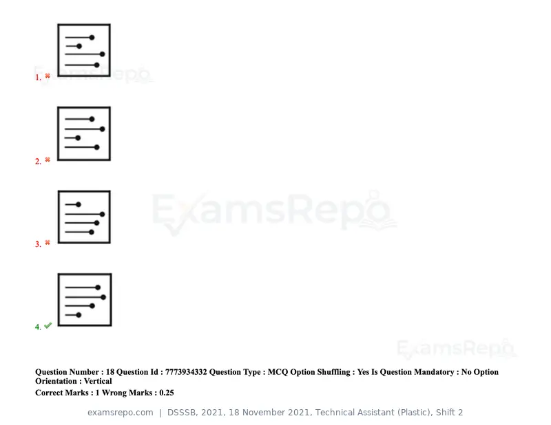 DSSSB 2021 question paper, 18 November 2021, Technical Assistant (Plastic), Shift 2, page 19 of 168