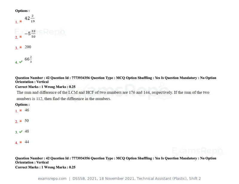 DSSSB 2021 question paper, 18 November 2021, Technical Assistant (Plastic), Shift 2, page 41 of 168
