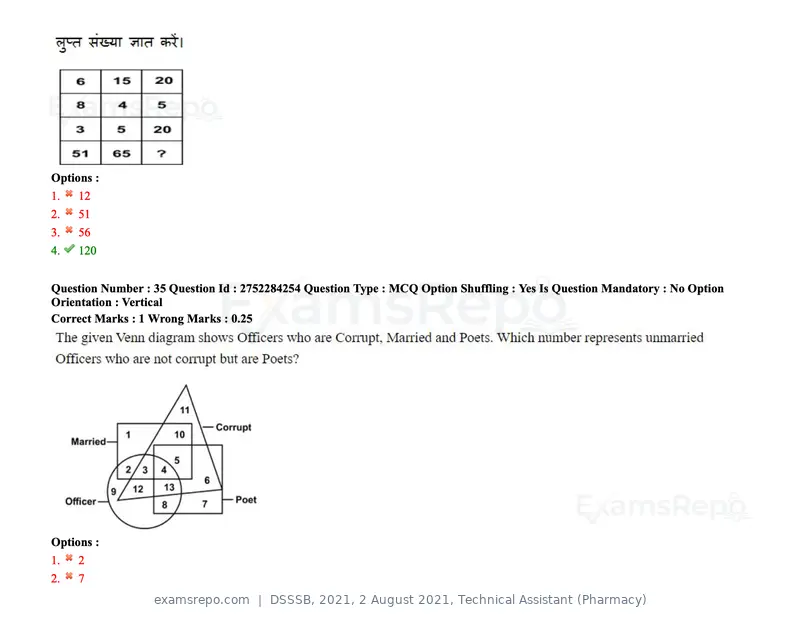DSSSB 2021 question paper, 2 August 2021, Technical Assistant (Pharmacy), page 27 of 159