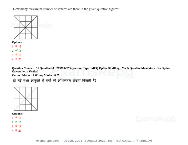 DSSSB 2021 question paper, 2 August 2021, Technical Assistant (Pharmacy), page 29 of 159
