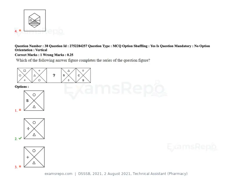 DSSSB 2021 question paper, 2 August 2021, Technical Assistant (Pharmacy), page 32 of 159