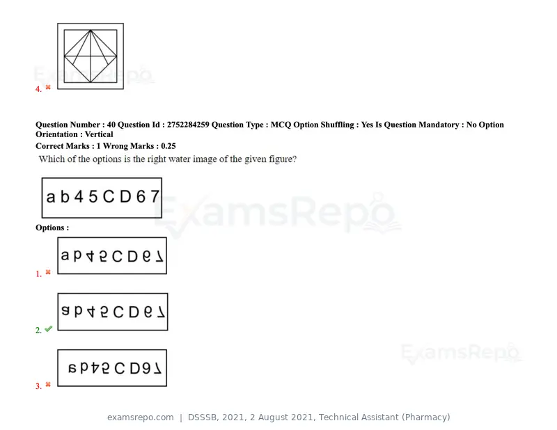 DSSSB 2021 question paper, 2 August 2021, Technical Assistant (Pharmacy), page 37 of 159