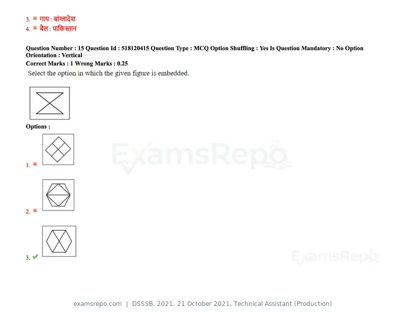 DSSSB 2021 question paper, 21 October 2021, Technical Assistant (Production), page 15 of 151