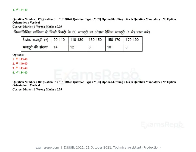 DSSSB 2021 question paper, 21 October 2021, Technical Assistant (Production), page 40 of 151