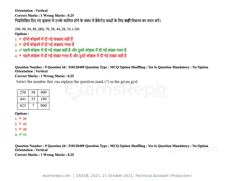 DSSSB 2021 question paper, 21 October 2021, Technical Assistant (Production), page 8 of 151