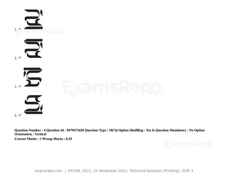 DSSSB 2021 question paper, 22 November 2021, Technical Assistant (Printing), Shift 3, page 8 of 159