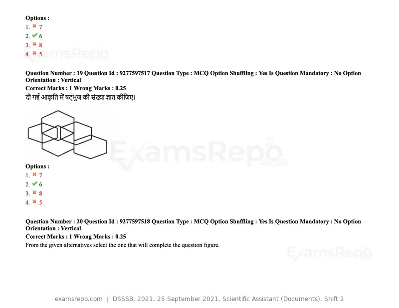 DSSSB 2021 question paper, 25 September 2021, Scientific Assistant (Documents), Shift 2, page 24 of 158