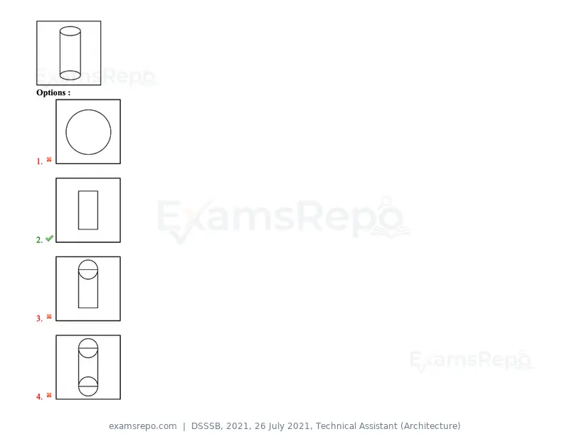 DSSSB 2021 question paper, 26 July 2021, Technical Assistant (Architecture), page 141 of 162