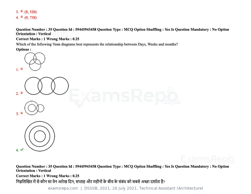 DSSSB 2021 question paper, 26 July 2021, Technical Assistant (Architecture), page 27 of 162