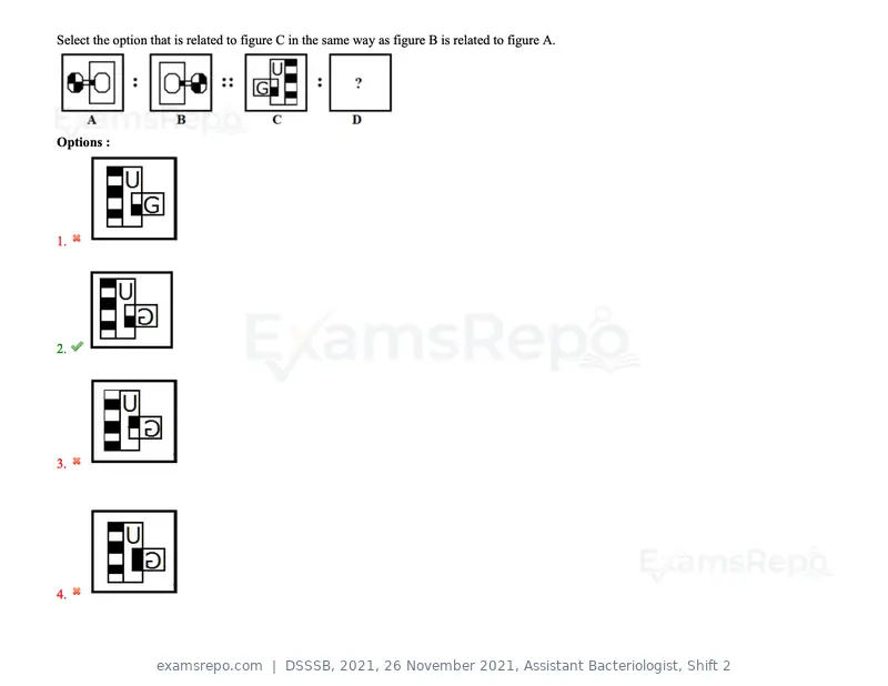 DSSSB 2021 question paper, 26 November 2021, Assistant Bacteriologist, Shift 2, page 17 of 164