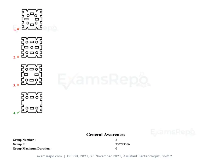 DSSSB 2021 question paper, 26 November 2021, Assistant Bacteriologist, Shift 2, page 23 of 164