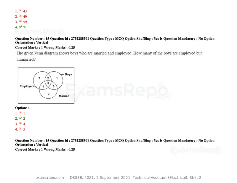 DSSSB 2021 question paper, 5 September 2021, Technical Assistant (Electrical), Shift 2, page 13 of 157