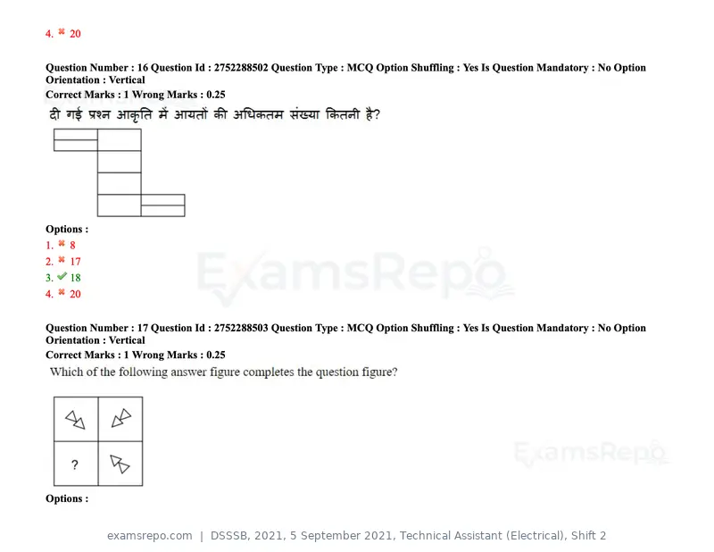 DSSSB 2021 question paper, 5 September 2021, Technical Assistant (Electrical), Shift 2, page 15 of 157