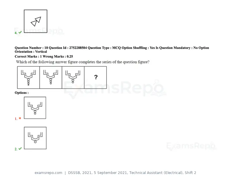 DSSSB 2021 question paper, 5 September 2021, Technical Assistant (Electrical), Shift 2, page 18 of 157