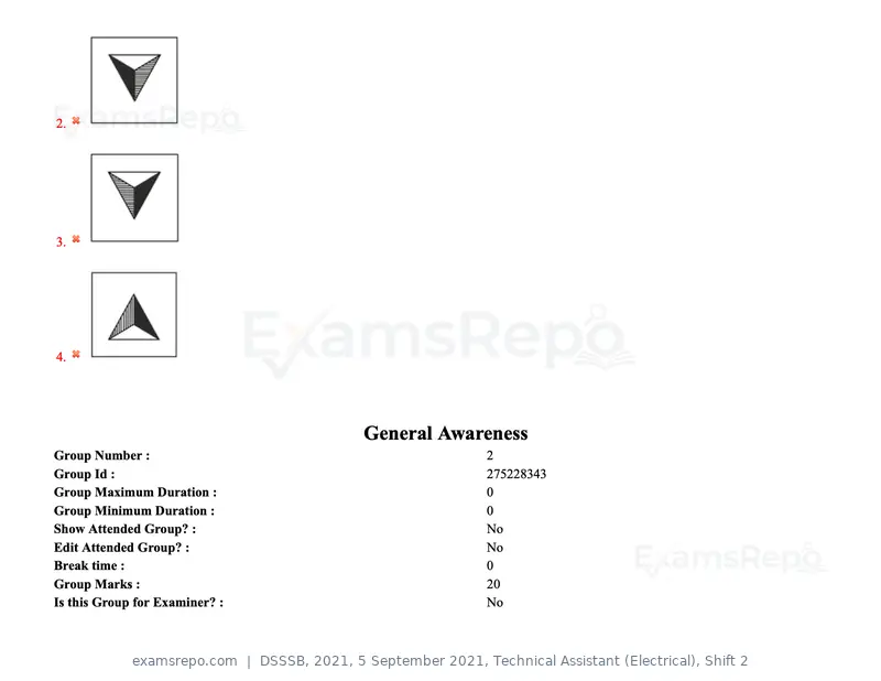 DSSSB 2021 question paper, 5 September 2021, Technical Assistant (Electrical), Shift 2, page 25 of 157