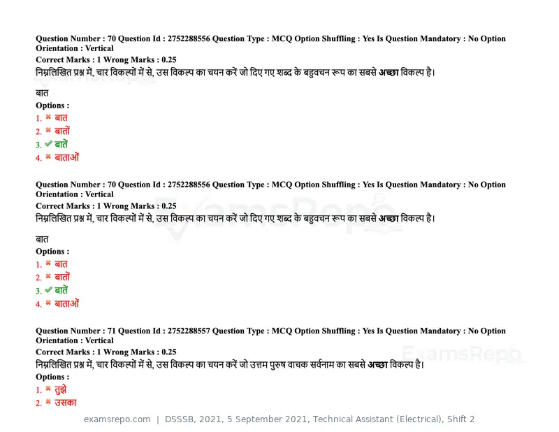 DSSSB 2021 question paper, 5 September 2021, Technical Assistant (Electrical), Shift 2, page 64 of 157