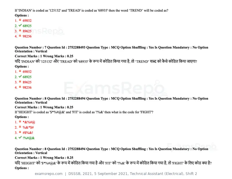 DSSSB 2021 question paper, 5 September 2021, Technical Assistant (Electrical), Shift 2, page 7 of 157