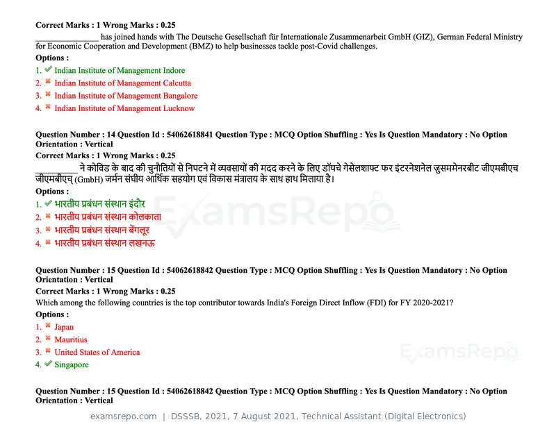 DSSSB 2021 question paper, 7 August 2021, Technical Assistant (Digital Electronics), page 11 of 156