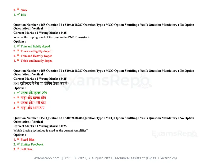 DSSSB 2021 question paper, 7 August 2021, Technical Assistant (Digital Electronics), page 127 of 156