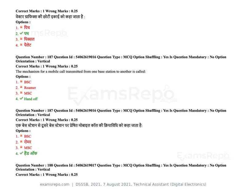 DSSSB 2021 question paper, 7 August 2021, Technical Assistant (Digital Electronics), page 147 of 156