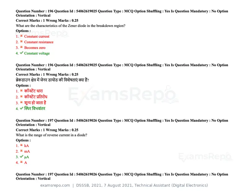 DSSSB 2021 question paper, 7 August 2021, Technical Assistant (Digital Electronics), page 153 of 156