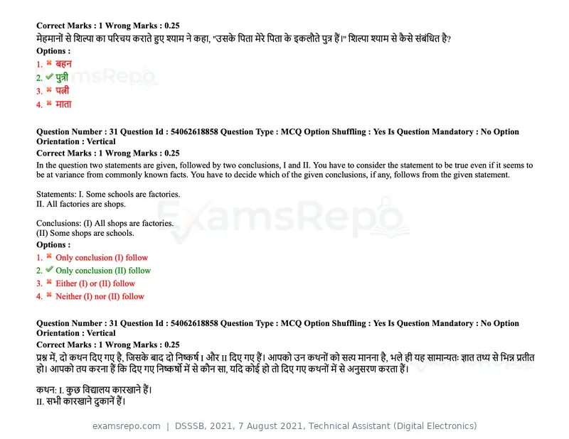 DSSSB 2021 question paper, 7 August 2021, Technical Assistant (Digital Electronics), page 23 of 156