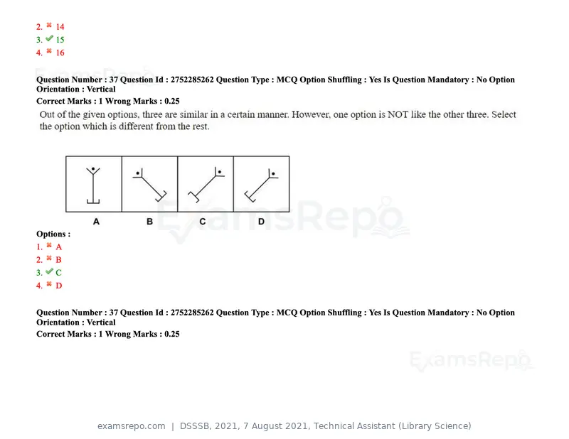 DSSSB 2021 question paper, 7 August 2021, Technical Assistant (Library Science), page 30 of 159