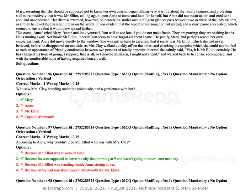 DSSSB 2021 question paper, 7 August 2021, Technical Assistant (Library Science), page 89 of 159