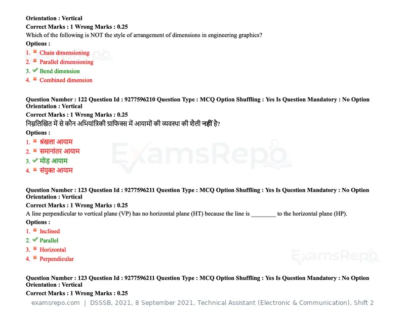 DSSSB 2021 question paper, 8 September 2021, Technical Assistant (Electronic & Communication), Shift 2, page 103 of 157